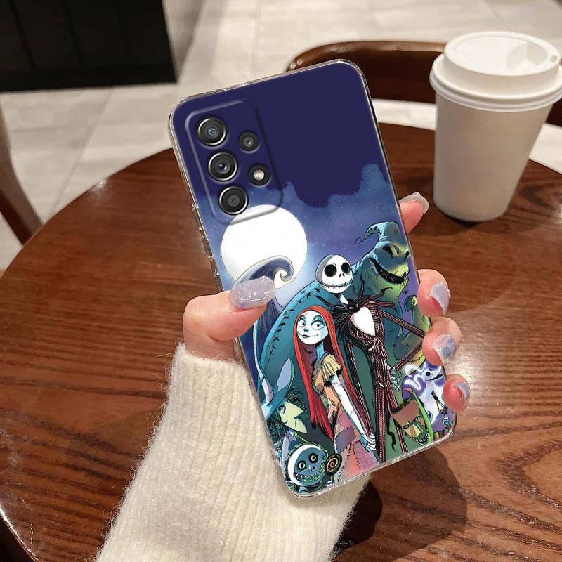 Прозрачный чехол для Samsung Galaxy A57 A37 A56 A36 A55 A54 A35 A26 A07 A17 A16 A06 A34 A15 Обложка The Nightmare Before Christmas Джек
