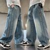 Patchwork Jeans For Big Boys Trousers Spring Autumn Boys Pants Child Baggy Wide-Leg Clothes Teenager