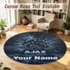 Round Rug Custom NameAjax Amsterdam Pattern Non Slip Carpet Home Floor Decor