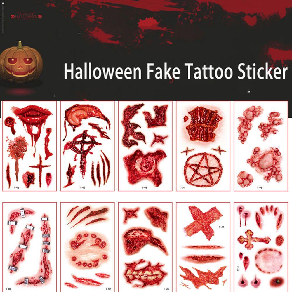 Temporary Bloody Wound Tattoos Scars Tattoos Wound Scratches Stickers Halloween Tattoo Stickers