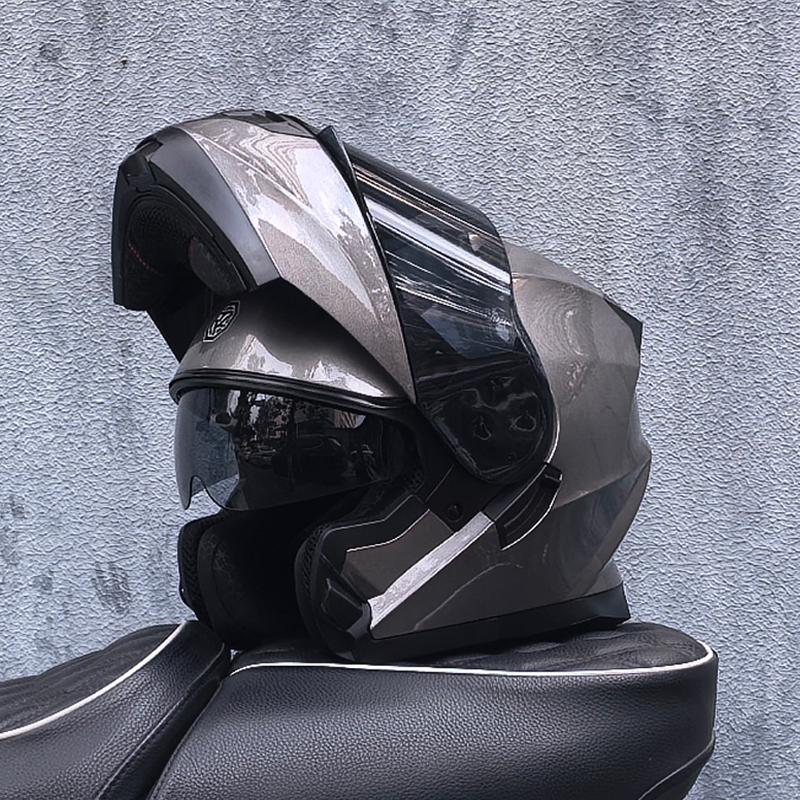 Мотоциклетный шлем ORZ-162, модульный откидной шлем-фулфейс, шлем для бездорожья на дальние расстояния со встроенной солнцезащитной шторкой