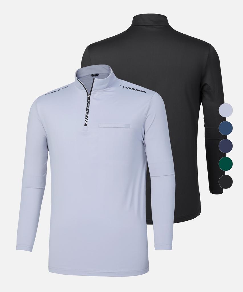 EXTRASPORTY Men'S Workline Outdoor Hiking Long Sleeve Zip-Up T-Shirt 5 Colors (Type B)