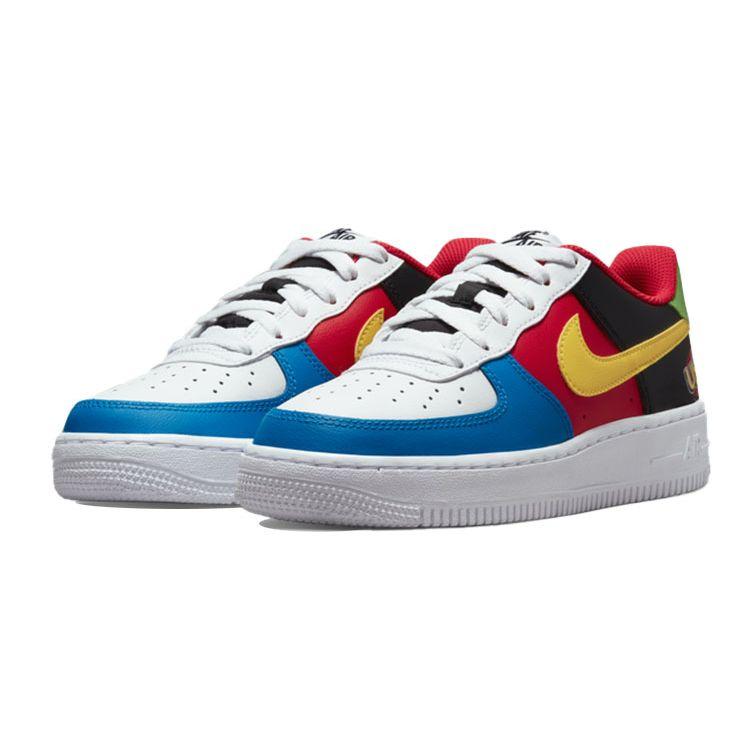 Кроссовки детские UNO x Nike Air Force 1 Low GS 50-летие Белый Желто-лимонный Университетский красный DO6634-100