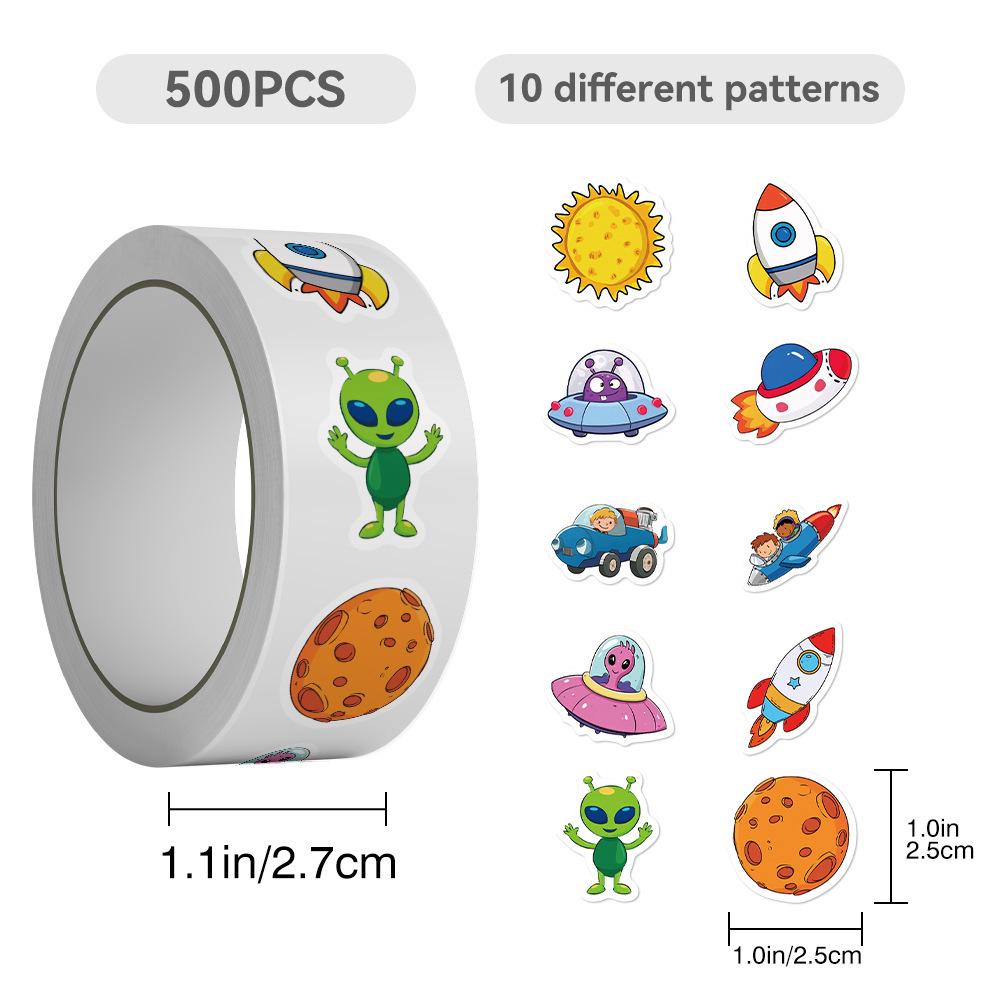 Cartoon Holiday Gift Sealing Stickers - 500 Self-Adhesive Journal Stickers per Roll