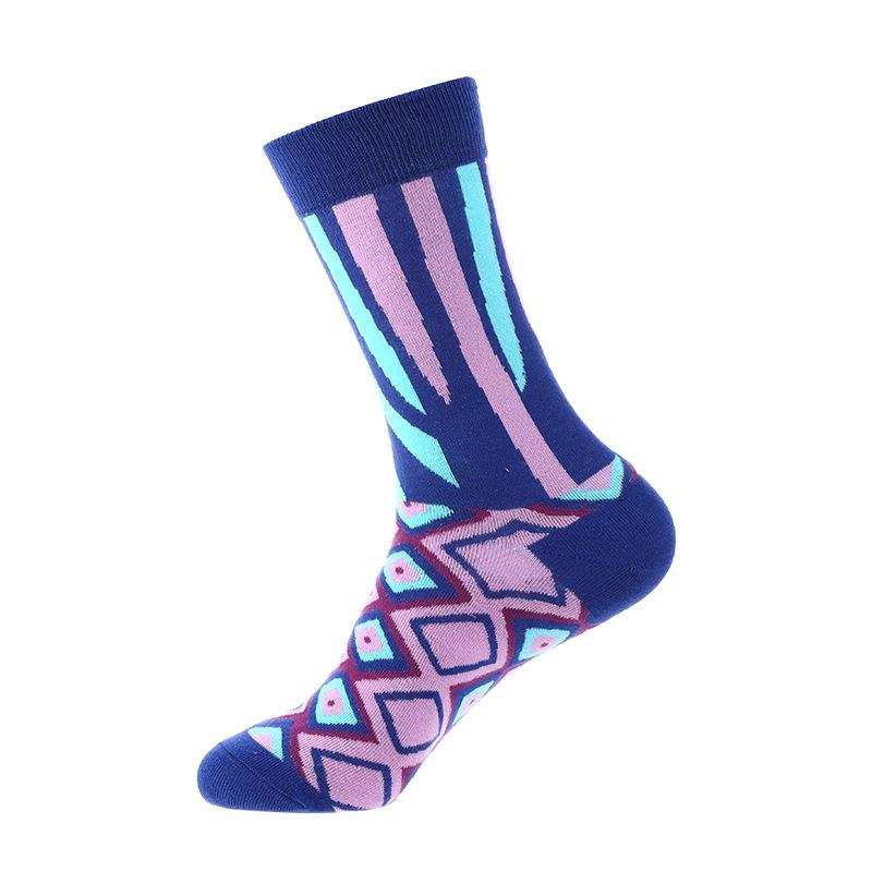 46 моделей хлопковых модных геометрических деловых мужских счастливых носков унисекс для мальчиков гребенные хип-хоп уличные скейтборды смешные высокие носки
