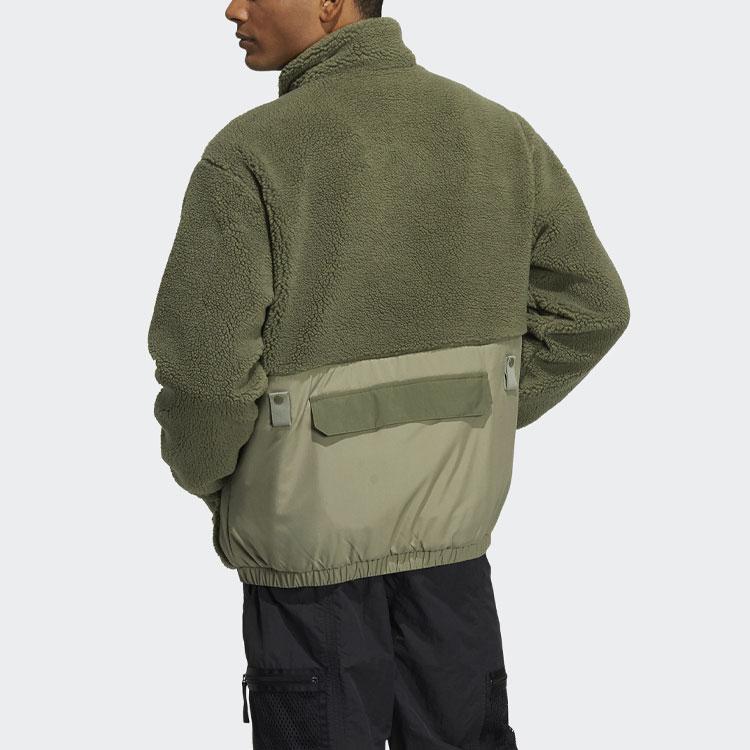 Adidas Оригинальная спортивная флисовая куртка с воротником-стойкой и логотипом Adv Sherpa, мужские куртки зеленого цвета HC0365