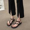 Hot Selling Shoes for Women 2024 New Solid Color One-strap Design Women's Thong Sandals Casual Fashion Gladiator Sandals