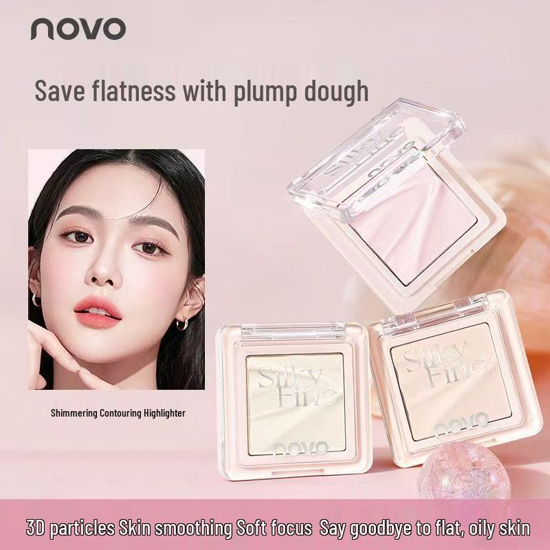 NOVO9113 Матовый 3D Хайлайтер для Скульптурирования Лица: Осветляющий, Стойкий, Сужающий поры, Мягкий фокус для девичьего сияния.
