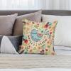 Catoon Bird Short Velvet Throw Pillow Covers 18x18 Double Sided with Zipper Decorative Pillows for Couch Cushion Sofa Outdoor