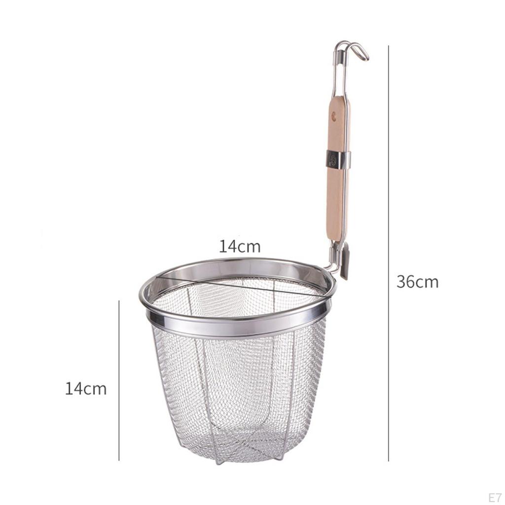 Deep Fry Basket Fine Sieve Pasta Noodle Strainer for Vegetable Rinsing