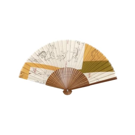 [Yamamotojin] Yamamotojin Shoten (Official) Folding Fan - Choju-jinbutsu-giga (Mustard)