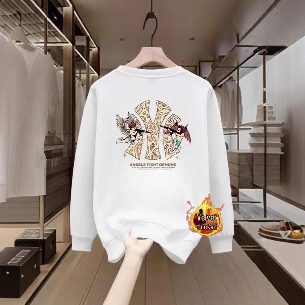 Мужская хлопковая толстовка с длинным рукавом, не скатывающаяся, утяжеленная - Осенний тренд, свободный и универсальный повседневный топ