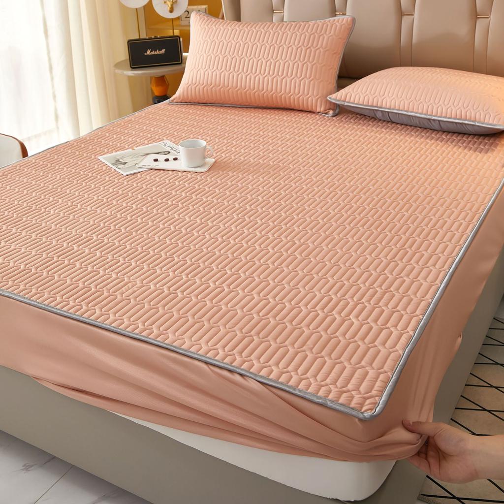 3PC Summer Latex Bed Sheet Summer Mat Ice Silk All-inclusive Mattress Protective Cover Ice Silk Bedspread