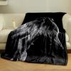 Dark Greyhound on Black for all seasons blanket lunch break throw gift