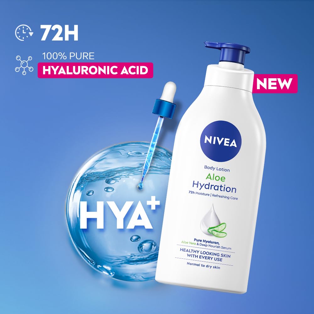 NIVEA Aloe Hydration Body Lotion 600 ml | 72 H Moisturization | Goodness of Aloe Vera For Instant Hydrating In Summer