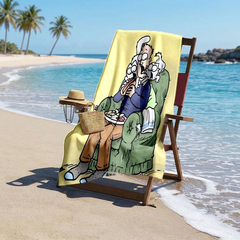 Simon'S Cat Fashion Beach Towel: Ideal for Summer Adventures Soft, absorbent and quick drying suitable for swimming and bathing