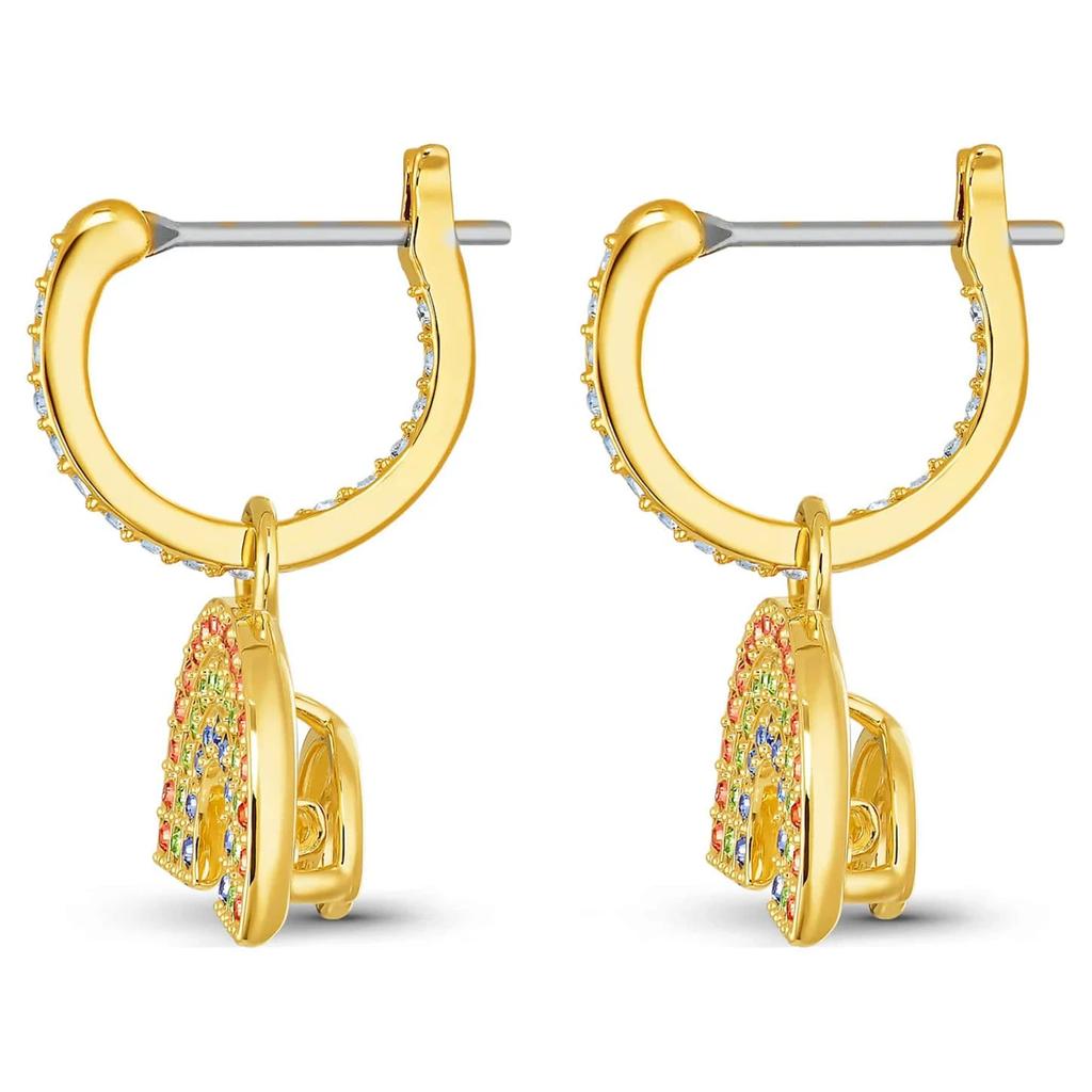 Swarovski Crystal Sparkling Dance Rainbow Pierced Earrings Gold Tone Plated 5537494
