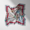 Twill Silk Scarf Woman Carriage Painting Square Scarves Wraps Bandana Small Hijab Silk Foulards Tie Headband Neckerchief 53CM