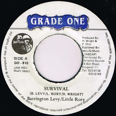 7-дюймовая пластинка BARRINGTON LEVY / LITTLE RORY - Survival GO010 Grade One Ямайка Регги, Ска и Даб Б/У