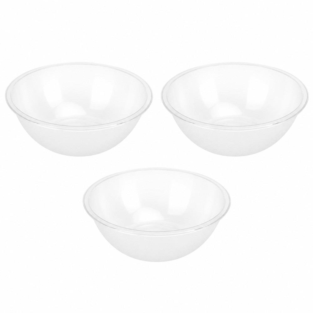 3PCS Clear Large Salad Bowls 4500ml Fruit Serving Dishes Clear Serving Bowls Restaurant Use