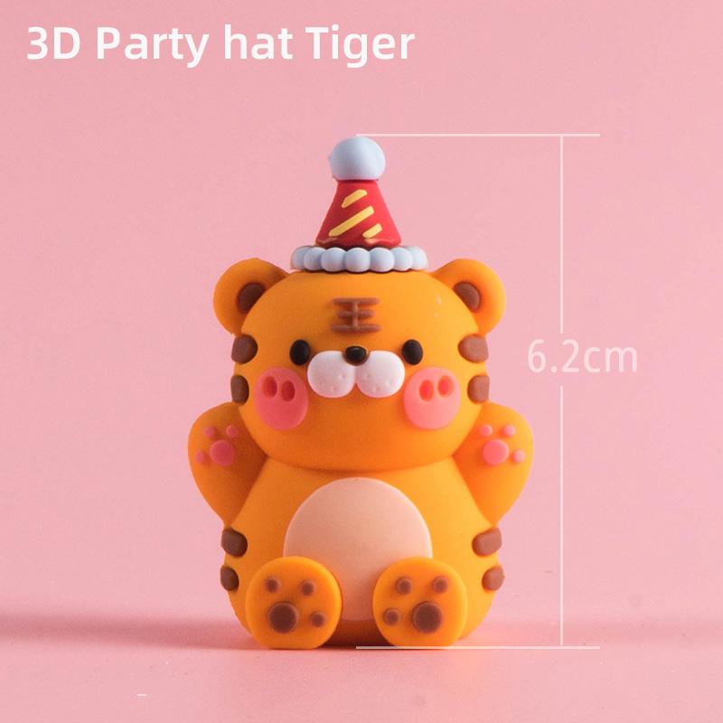 3D Топпер для торта Животные Корейский стиль Маленькие животные Тигр Лев Детский душ 1-й День Рождения Мальчик Девочка Годы Вечеринка Украшения для торта