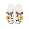 Crocs Crush Clog EVA Fun Mix & Match Cute Sweet Fun Food Theme Versatile Fashion Hole Shoes Unisex White