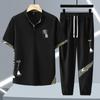 Men's Set Lightweight Breathable Short Sleeve Set Short Sleeve + Sweatpants 2 Piece Loose Set
