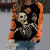 Women's Hoody Fashion Casual Halloween Evil Witch Dark Castle Horror Party Print Sweatshirts Long Sleeved O Neck Hoodies Female Tops