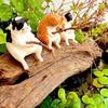 1pcs Fishing Cat Ornaments Aquarium Decoration Fish Landscaping Cartoon Cat Statue Mini Resin Figurine Home Decorations