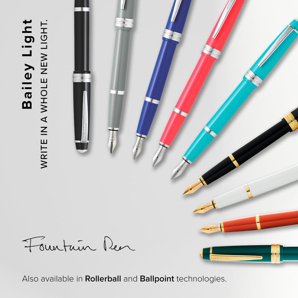 Перьевая ручка CROSS Cross Bailey светло-серого цвета M NAT0746-3MS