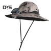 Outdoor Wide Brim Sun Hat with Solar Powered Fan Fishing Camping Hiking Breathable Mesh Design Women UV Protection Hat