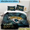 3pcs Custom Name Jaguars Team Spirit Bedding Set Includes 1 Duvet Cover & 2 Pillowcases for All Seasons Dormitory Home Decor Christmas gifts