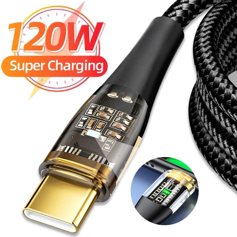 Новинка 2024 года, 120 Вт, кабель USB C, 6А, сверхбыстрая зарядка, зарядное устройство для телефона, кабель типа C для Samsung, Xiaomi, Huawei, Google, кабель USB Type-C для передачи данных