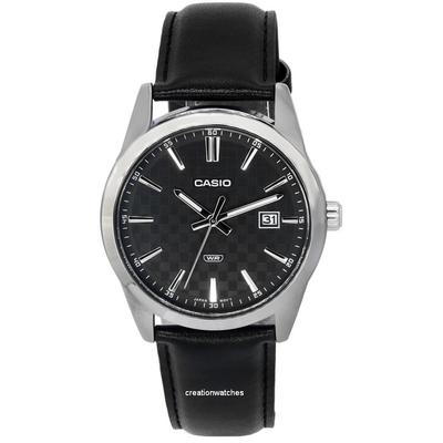Analog Leather Strap Black Dial Quartz MTP-VD03L-1A MTPVD03L-1 Мужские часы