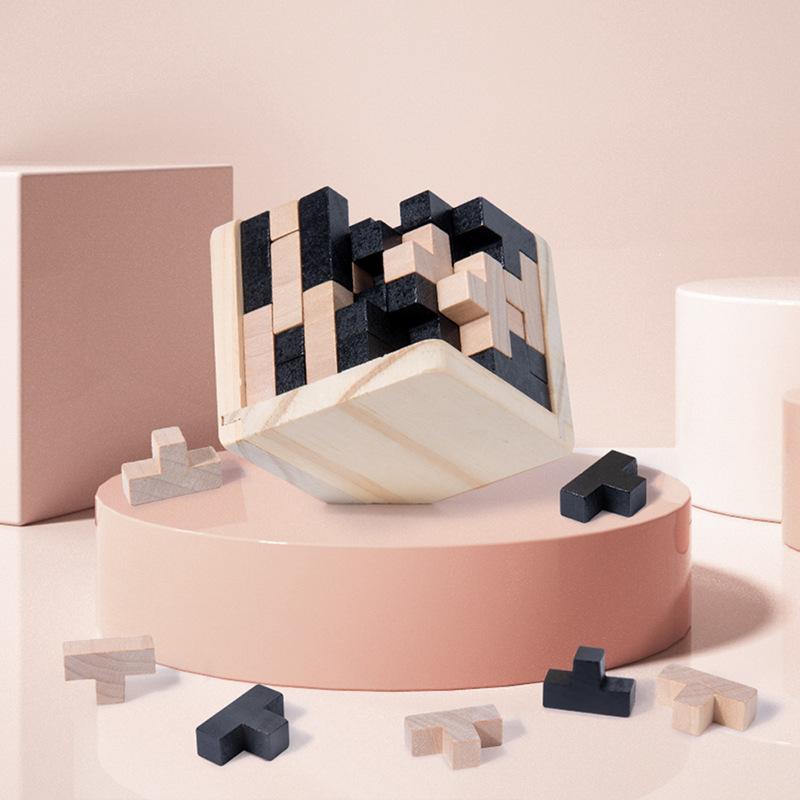 Wooden Puzzles IQ Toy, 54T Cube Educational Toys For Kids, Intellectual Game For Adults And Puzzle Enthusiasts