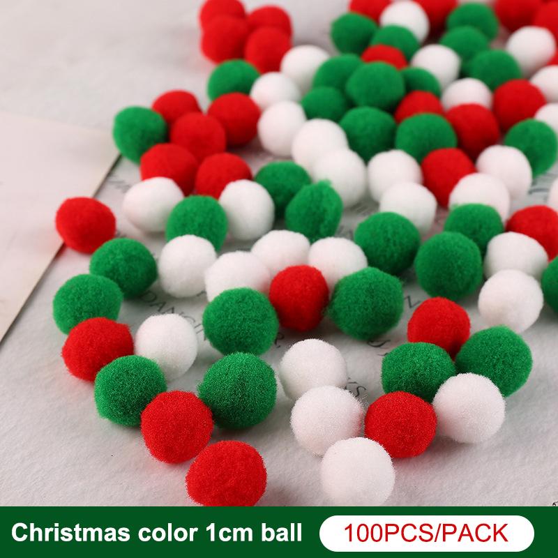 100 Pcs/Lot Macaron Pompom Fluffy Ball 10Mm Coloful Plush Ball Handmade Craft Diy Decor Toy Hairband Material Accessories