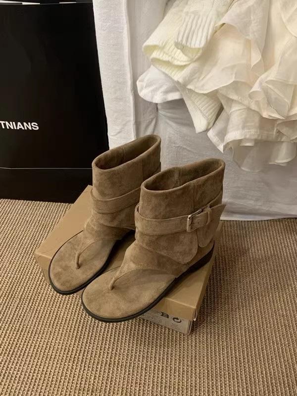 Maillard Boots Women's New One-pedal Short Tube Toe Pinch Sandals Thick Heel Western Cowboy Boots