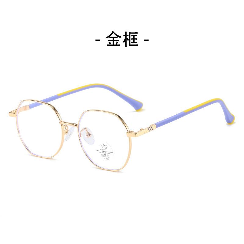 New children's anti-blue glasses unisex retro flat glasses silicone metal glasses frame