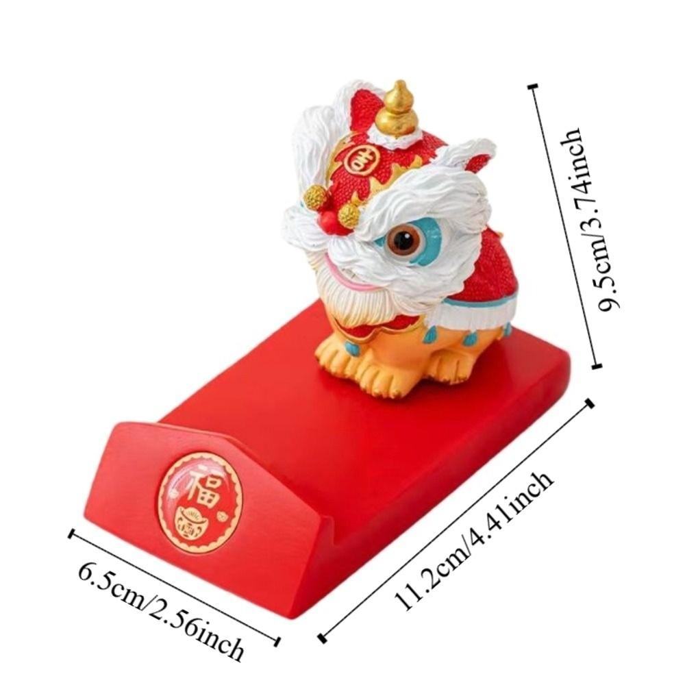 Year of The Horse Lion Dance Ornaments Lion Dance Mobile Phone Stand  Spring Festival