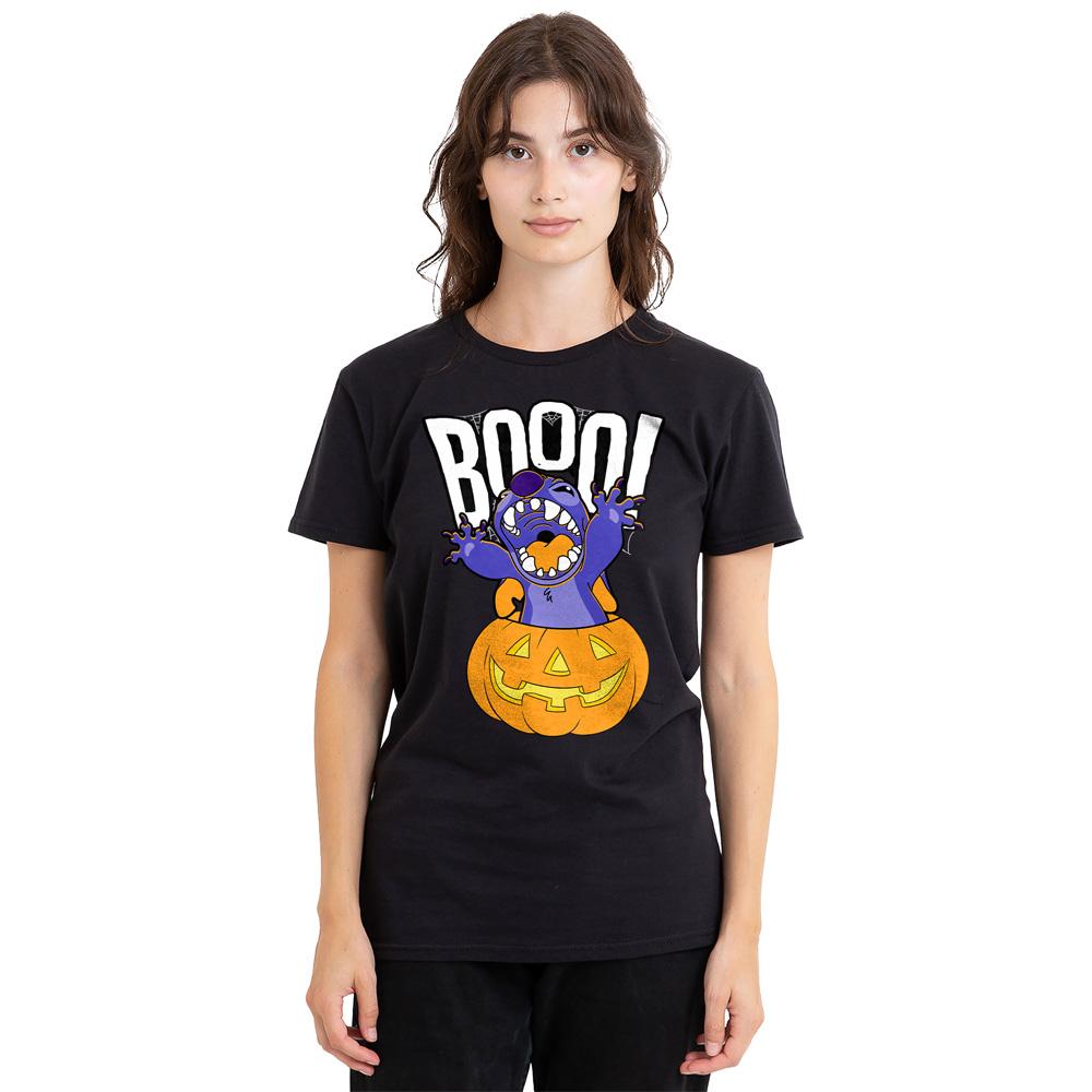 Lilo & Stitch Unisex Adult Laughing Pumpkin T-Shirt