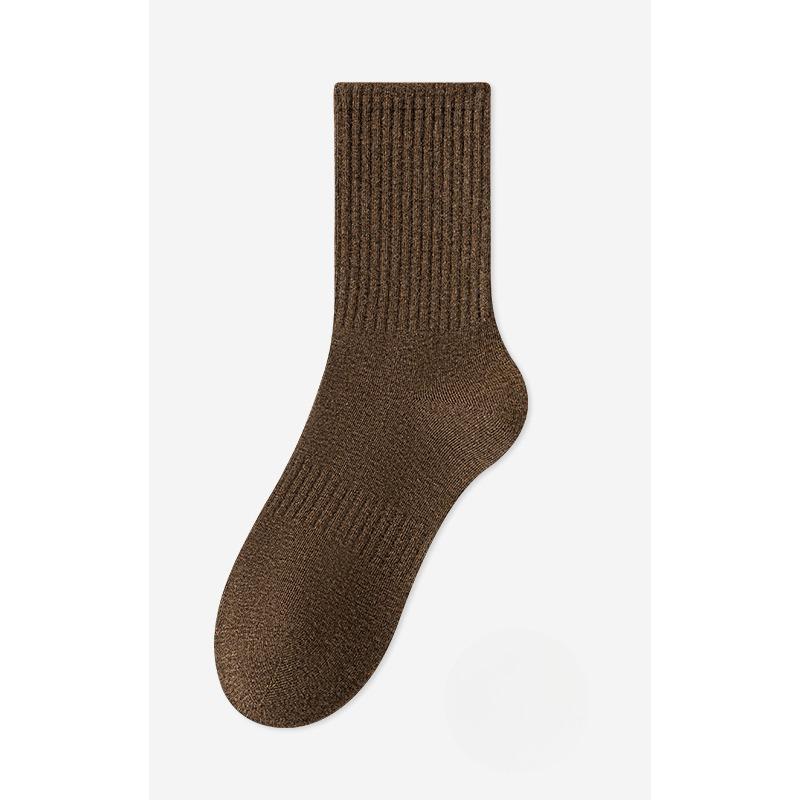 Men's Mid-leg Socks, Sweat-absorbing, Breathable, Solid Color, Simple and Versatile Sports Socks, Business Socks