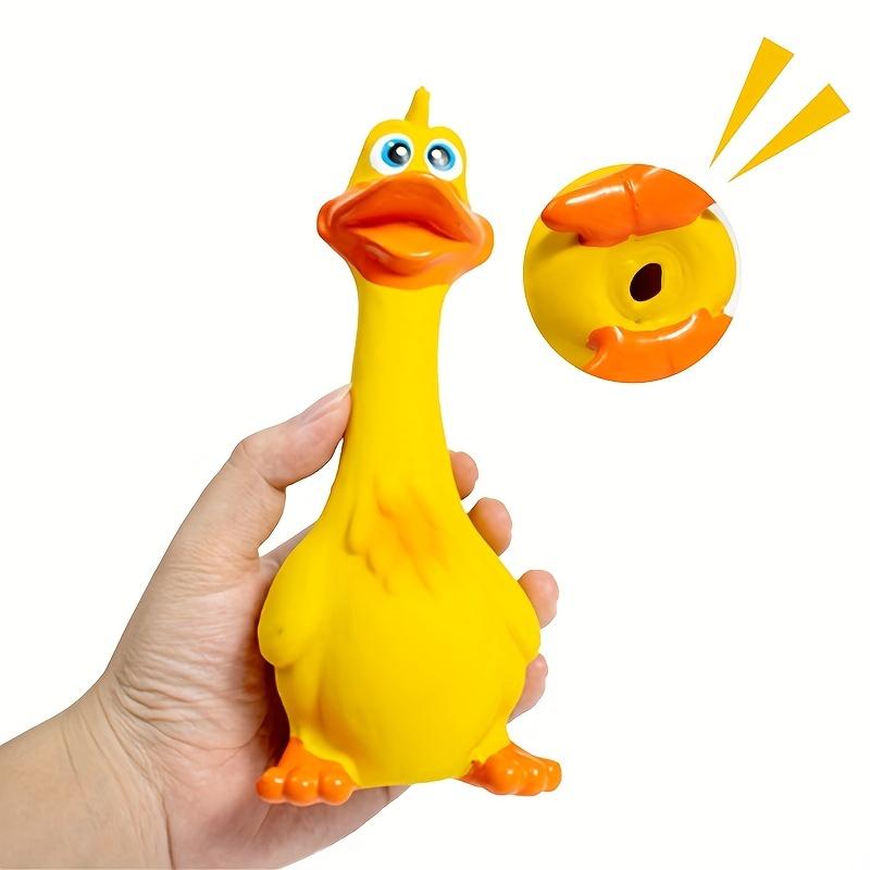 Durable Latex Squeaky Chicken Toy for Dogs with Fun Quacking Sound, Great for Relieving Boredom and Stress
