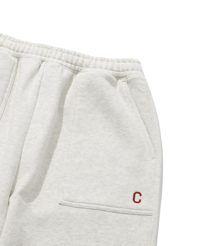 COVERNAT C Logo Sweat Wide Jogger Pants Oatmeal