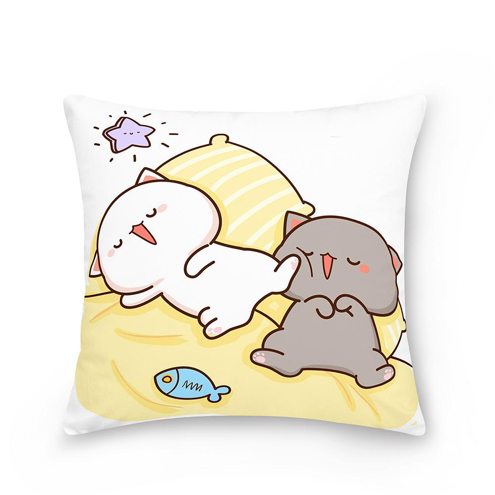 Домашняя персиковая подушка с изображением кота, наволочка, наволочка для дивана, автомобиля, рождественское украшение, наволочка для спальни, гостиной
