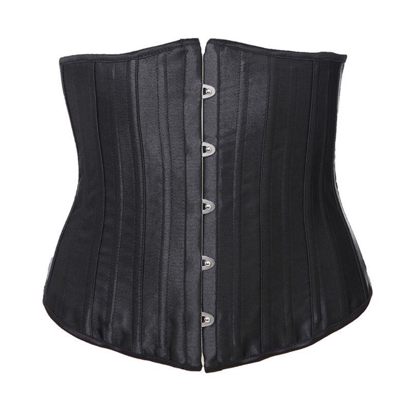 Women Sexy Under Bust Corset Bustier 26 Steel Boned Waist Trainer Body Shaper