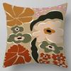 Geometric Abstract Floral Pattern Throw Pillow Cover With Short Plush Print For Living Room Sofa Decoration Cushion Cover