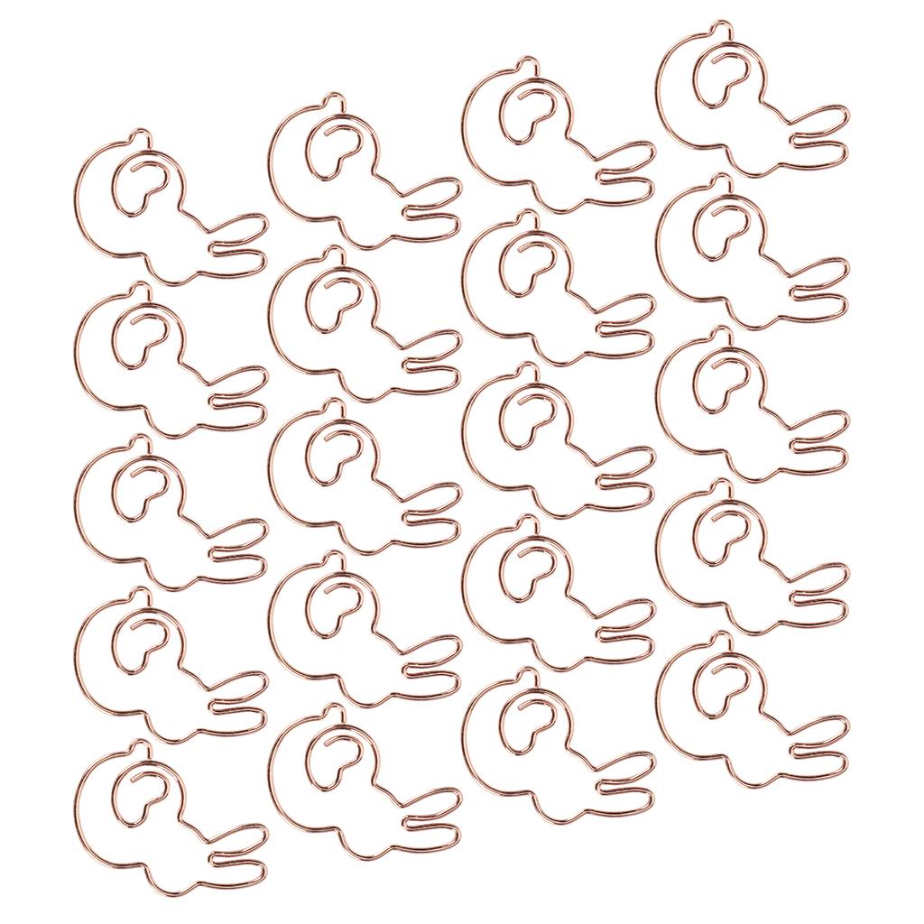 20 шт. скрепок для бумаг в форме золотого кролика, животных специальной формы, офисных документов, симпатичных булавок