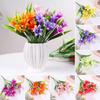 33cm 7Heads Hot Water Grass Home Ornament Lilies Bouquet Persian Leaf Fake Lily Artificial Flowers