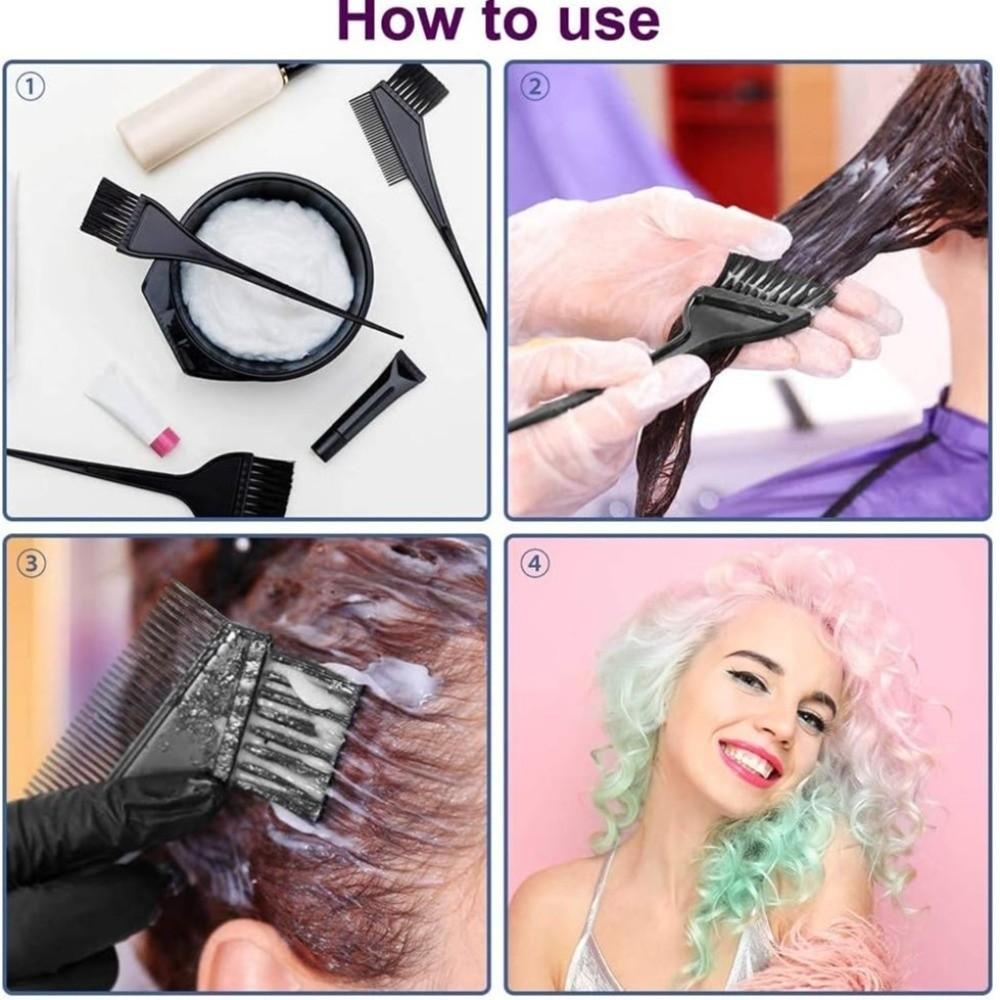 4Pcs/Set Hair Coloring Hair Color Dye Bowl Stirring Brush Hair Dye Tools  for Hair Coloring