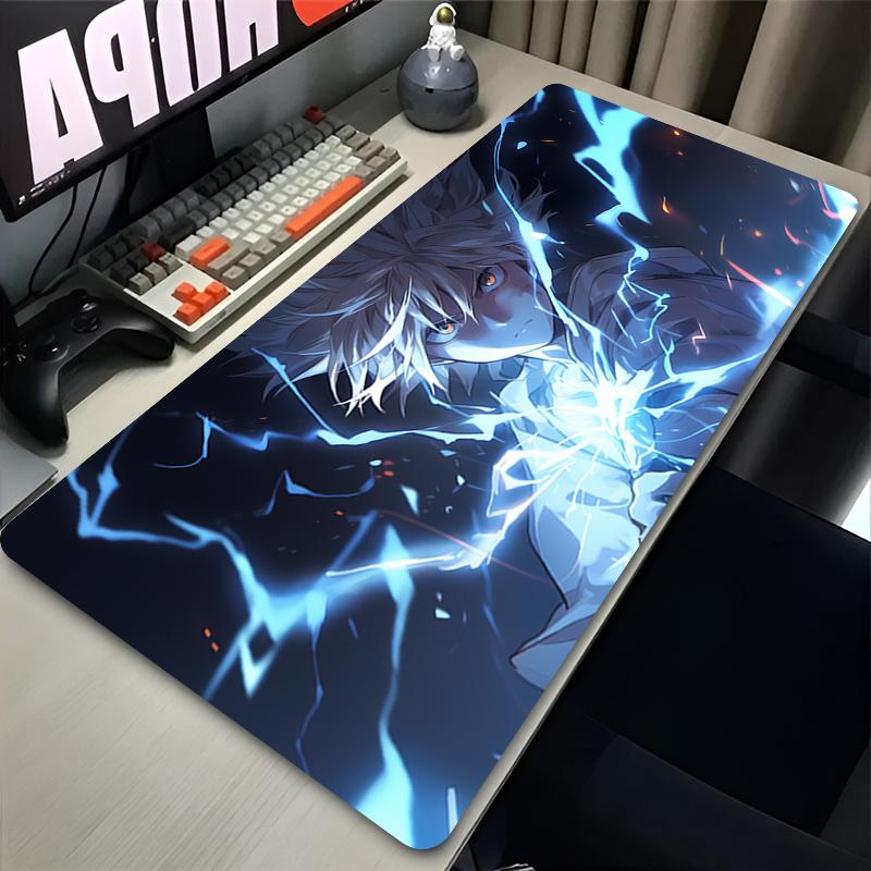 Killua Zoldyck Mousepad Hunter x Hunter Anime Computer Pad Game Mouse Mat Office Laptop Deskpad Non-slip Desk Accessories Mat